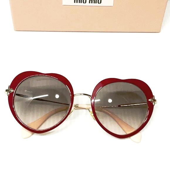 Miu Miu woman’s sunglasses smu 54R grey lenses gold frame red heart - Classic Fashion DealsMiu Miu woman’s sunglasses smu 54R grey lenses gold frame red heartMiu MiuClassic Fashion Deals