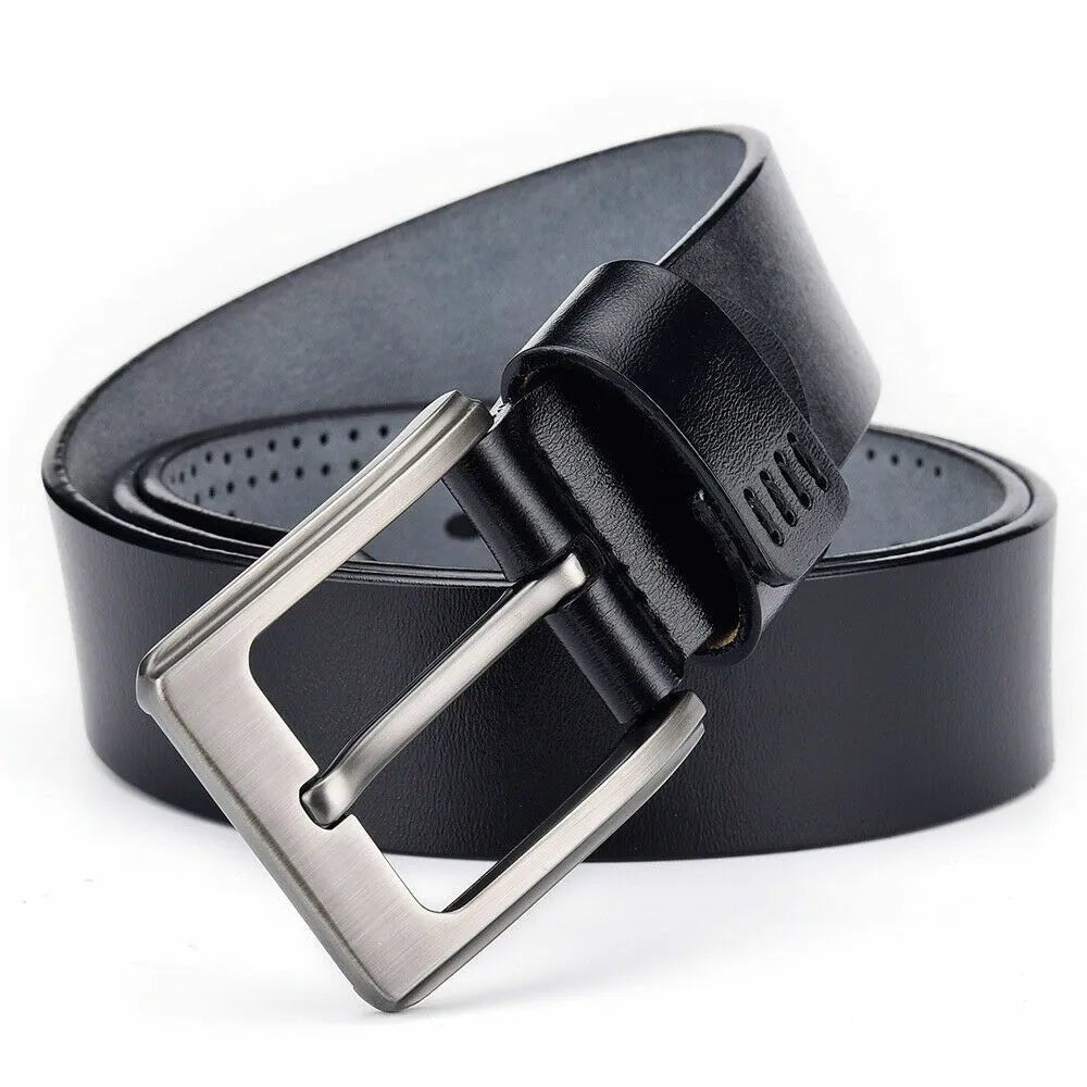 Men's 100% Genuine Leather Belt Black Square Buckle size 40-inch waist - Classic Fashion DealsMen's 100% Genuine Leather Belt Black Square Buckle size 40-inch waistBeltunbrandedClassic Fashion Deals
