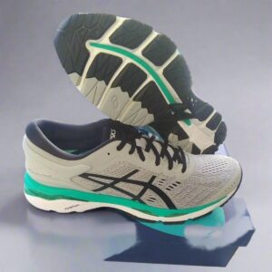 Asics woman gel kayano 24 size 12 mid grey black running shoes New