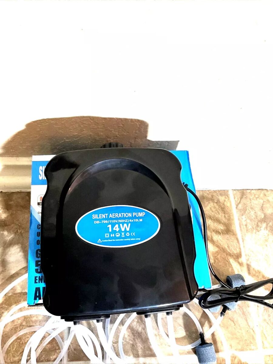 Air Pump Aquarium Fishpond 4 Outlets 14W 600 GPH 2 600 gph silent air pump aquarium fishpond tank hydroponic 4 outlets 14w 434356 scaled