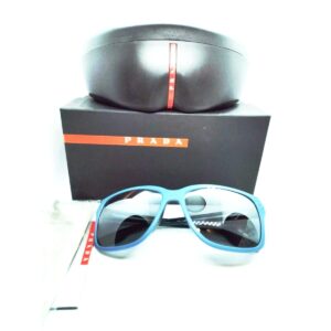 Prada men’s polarized sunglasses 03TS blue frame gray lenses New