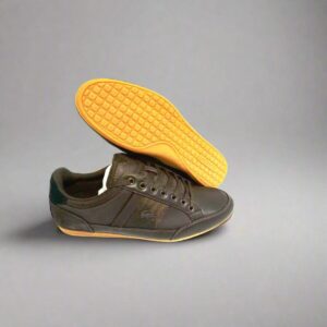 Lacoste men shoes chaymon 116 1 spm leather dark brown black size 8 new