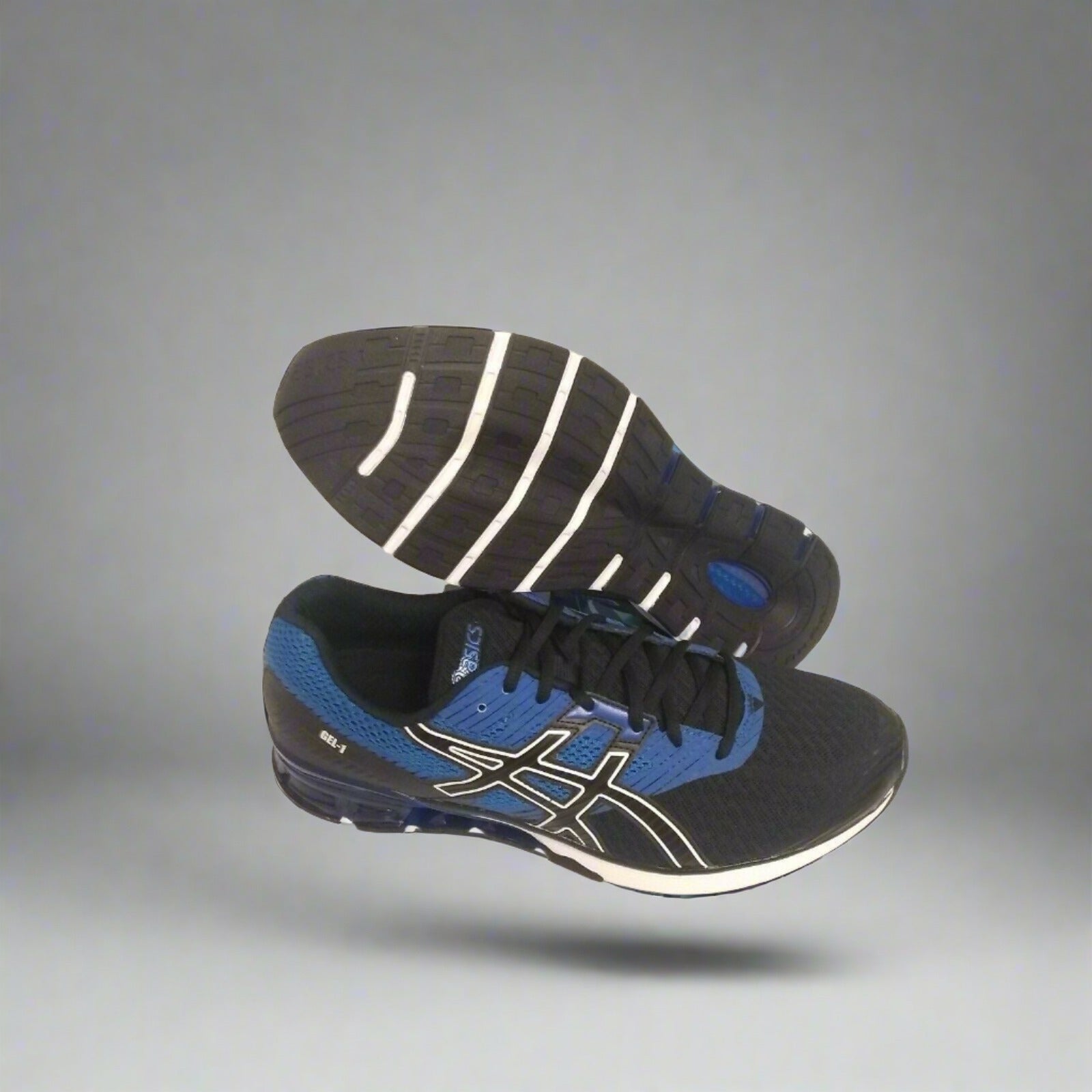 Asics Men's Shoes Gel 1 Black Blue running shoes Size 11.5 us