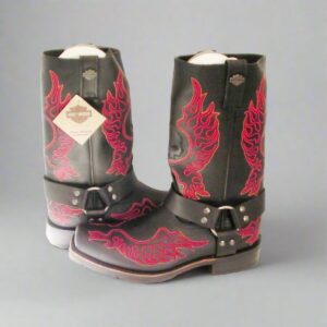 Harley Davidson boots Slayton D93141 leather black oil resisting size 11.5 us