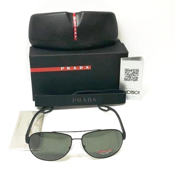 Prada men polarized lenses aviator style sunglasses sps 55Q
