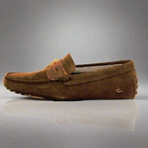Lacoste men shoes size 9.5 brown slip on new