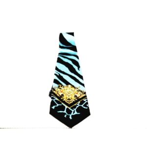 Men’s VERSACE Ties MEDUSA 100% SILK Blue & Black beautiful