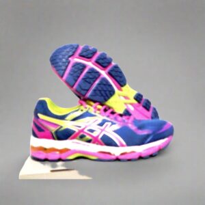 Asics Women’s Surveyor 5 running shoes blue, pink lime size 9 us New