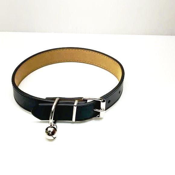 Genuine Leather Dog Collar – Black, 20x1 Inches