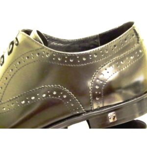 Versace Collection men shoes dressing leather black size 40 euro New