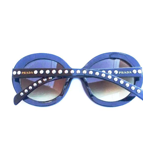 Prada woman sunglasses Round SPR 29QSK dark brown frame - Image 2