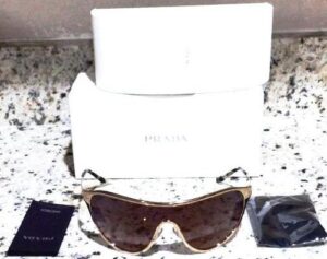 Prada Women’s sunglasses spr 72v shield authentic made in Italy New