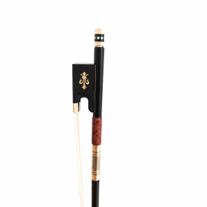 Carbon Fiber Violin Bow Black, Gold Parts Lizard Skin Grip 4/4 New