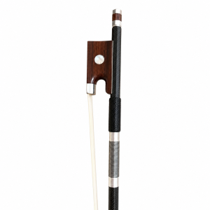 Violin Bow Black Carbon Fiber Wood Frog and Abalone New