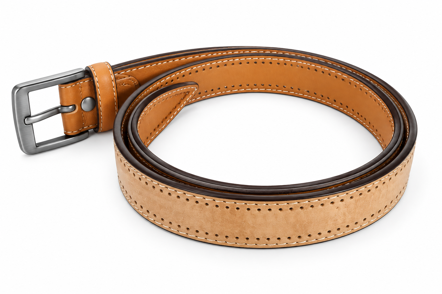 Leather belt tan brown size 40 for men New 6 Leather belt tan brown size 40 for men New - Image 4