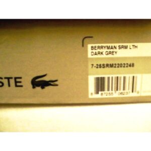 Lacoste berryman srm lth casual shoes leather grey size 8 us new