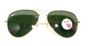 Ray ban rb3025 Aviator Gold Frame green polarized lenses 58mm New