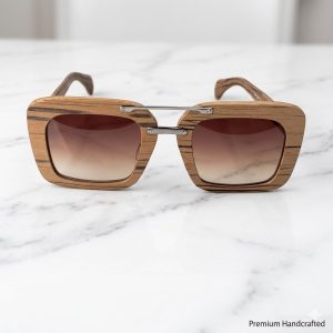 Prada women’s sunglasses 30RS wood frame brown lenses New