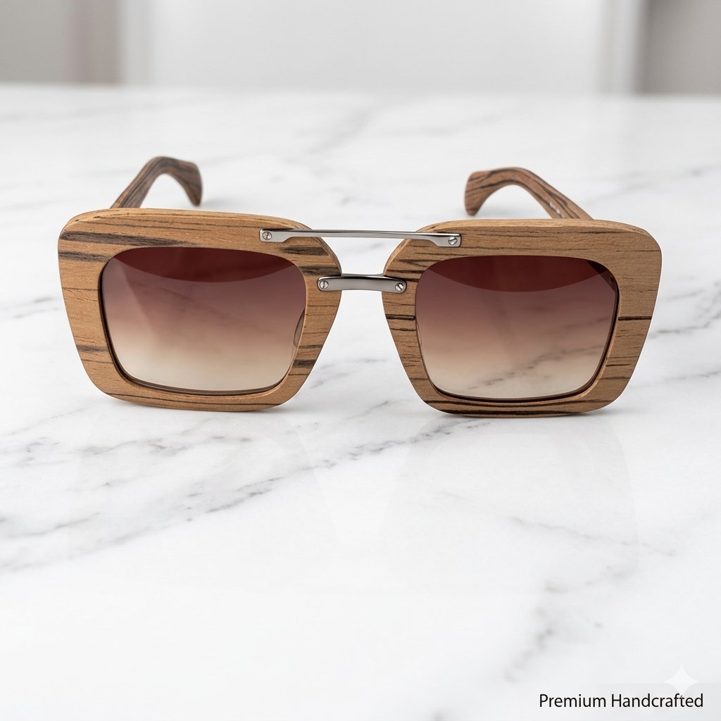 Prada women's sunglasses 30RS wood frame brown lenses New 2 Prada women's sunglasses 30RS wood frame brown lenses New