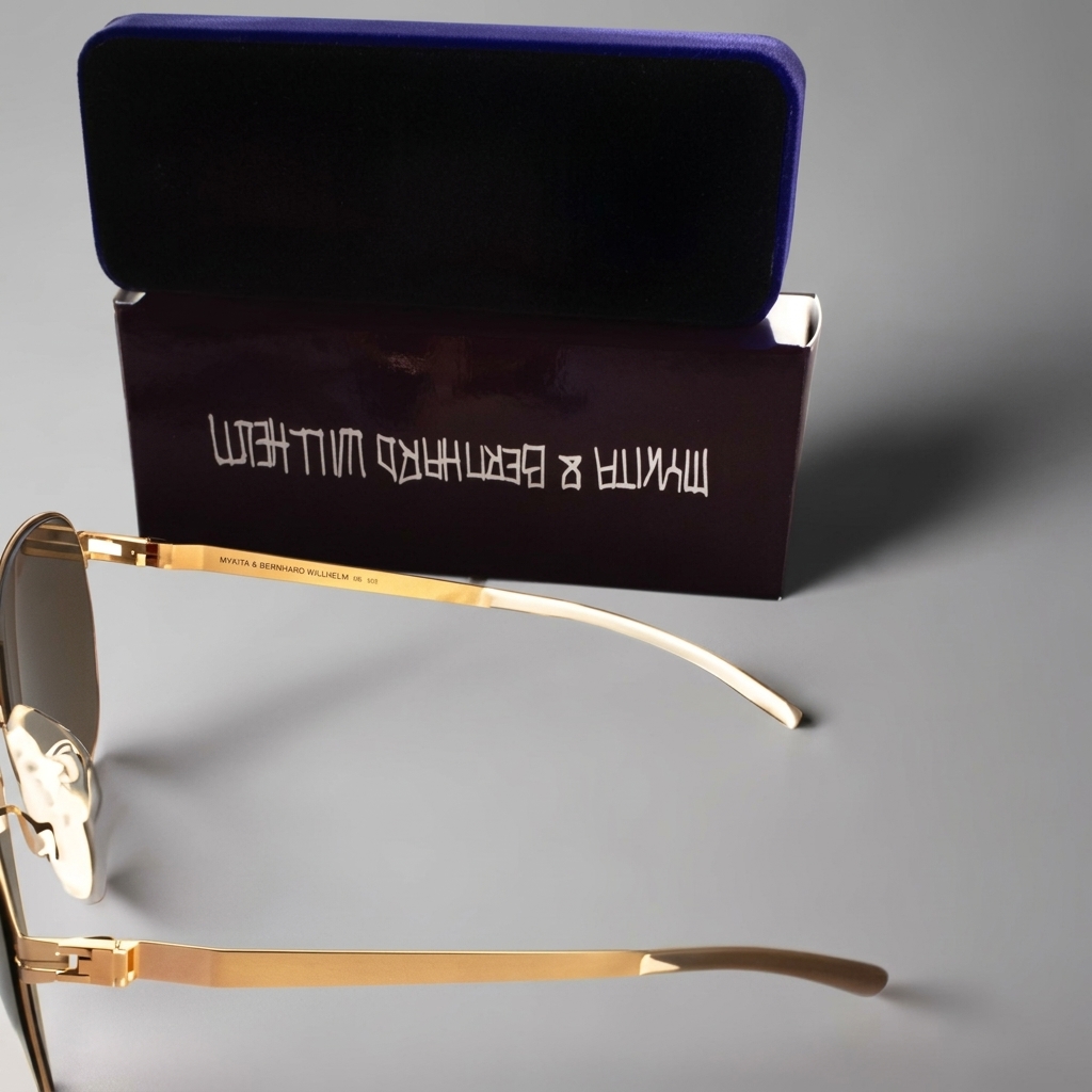 Mykita Schorsch F9-Gold Flash Square Men Sunglasses New 4 Mykita Schorsch F9-Gold Flash Square Men Sunglasses New