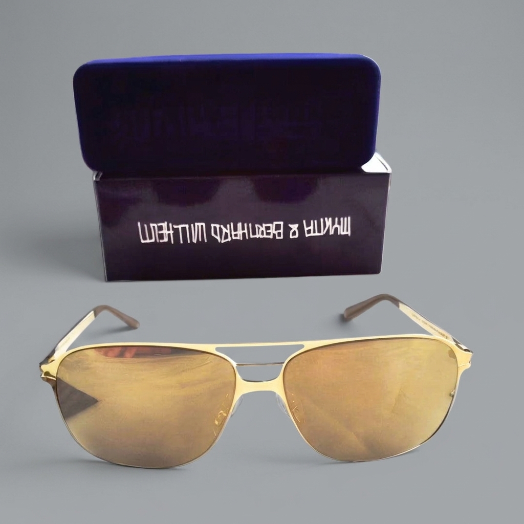 Mykita Schorsch F9-Gold Flash Square Men Sunglasses New 2 Mykita Schorsch F9-Gold Flash Square Men Sunglasses New