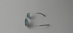 Prada woman sunglasses spr 51s blue lenses silver frame New