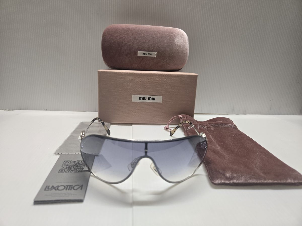 Miu Miu Women's Sunglasses 67U Shield Grey Lenses New 2 Miu Miu Women's Sunglasses 67U Shield Grey Lenses New