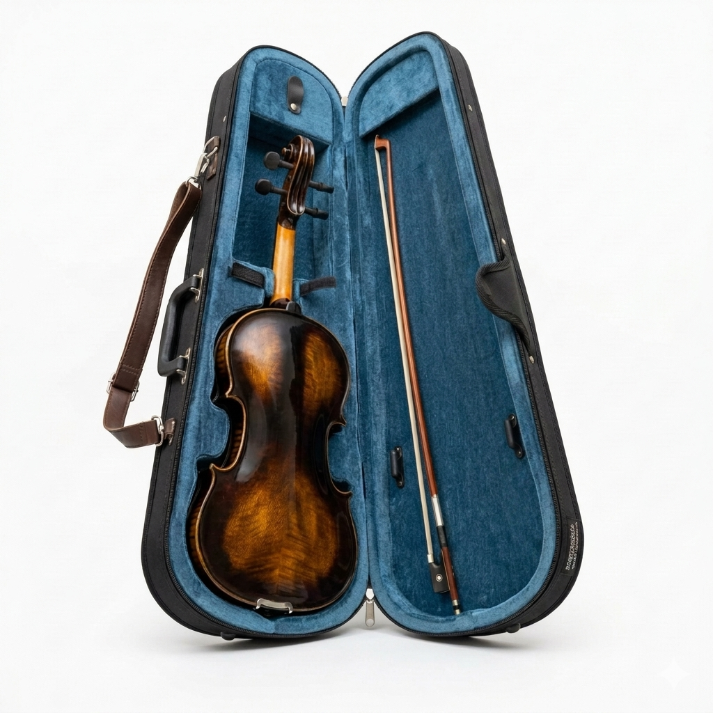 Violin Antique Style 4/4 with Extra Strings Bow Case Rosin New 2 Violin Antique Style 4/4 with Extra Strings Bow Case Rosin New